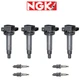 NGK G-Power Premium Platinum Spark Plug + Engine Ignition Coil For Toyota Yaris