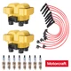 Ignition Coil & 8 Motorcraft Platinum Spark Plug & Wire set for Ford F-250 FD487
