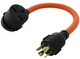 AC WORKS&reg; NEMA L14-30 to 6-30R Adapter | 30A Locking Plug | 1.5FT STW Cable