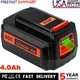36 Volt For Black & Decker 36V 4.0Ah Max Lithium Battery LBX2040 LBXR36 LSW36