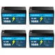 4 Pack 12V 10Ah LiFePO4 Lithium Battery, Deep Cycle, for UPS, Power Wheels