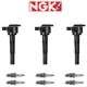 NGK G-Power Premium Platinum Spark Plug + High Engine Ignition Coil For Toyota