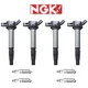 NGK Ruthenium HX Spark Plug + Ignition Coil For 2008-2015 Toyota Corolla 1.8L I4