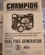 Champion 100231 Portable Generator Owner's Manual & Operting Instructions OEM