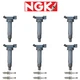 NGK V-Power Premium Copper Spark Plug + Engine Ignition Coil For Toyota 3.3L V6