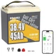 Power Queen 36V 45Ah GC2 Bluetooth LiFePO4 Lithium Battery For 2kW Electric Cart