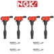 Ignition Coil + NGK Spark Plug For 13-20 Cadillac Buick GMC Chevy Malibu 2.0L I4