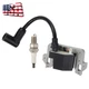 Ignition Coil Fits Honda GCV135 GCV160 GCV190 GSV160 GSV190 GC135 GC160 +Plug