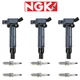 NGK Spark Plug + Ignition Coil For 98-05 Lexus GS300 IS300 3.0L L6
