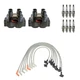 Denso 2 Ignition Coil Wires 8 NGK Platinum Spark Plugs Kit For Explorer 5.0 V8