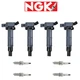 NGK V-Power Premium Copper Spark Plug + Engine Ignition Coil For Lexus HS250h