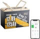 Power Queen 12.8V 125Ah Bluetooth LiFePO4 Battery, Group 27 Size &1600Wh Energy