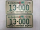 PAIR 1974 1977 1978 North Dakota #13000  License Plate Tag NICE NUMBER