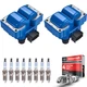 Performance Ignition Coil & Motorcraft Platinum Spark Plug for Mazda B2300 FD487