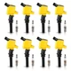 ENA Set 8 Yellow Ignition Coil Pack and Platinum Spark Plug Compatible with L...
