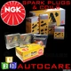 NGK Platinum Spark Plugs & Ignition Coil Set PTR5A-10 (5055)x4 & U2005 (48021)x1