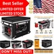 32x24x24 Inch Heavy-Duty Waterproof Generator Cover with PVC Windows - Black