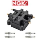 NGK Spark Plug + Ignition Coil For 99-06 Subaru Impreza Legacy Outback 2.5L H4