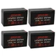 Banshee 12V 7AH Lithium Battery Compatible w Yamaha EF2400iSHC Generator -4 Pack