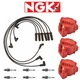 NGK V-Power Premium Copper Spark Plug + Racing Ignition Coil Wireset For Pontiac