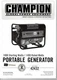 Champion Power Generator Owner's Manual Operating Instructions Model 42432