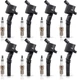 ENA Set of 8 Platinum Spark Plug and 8 Ignition Coil Pack Compatible with... 