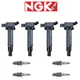 NGK G-Power Platinum Spark Plug + Engine Ignition Coil For Lexus HS250h 2.4L L4