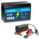 12V 10Ah LiFePO4 Lithium Battery with Charger, Built-in 10A BMS, for Power Wheel