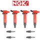 NGK 7092 Spark Plug & Engine Ignition Coil For 01-12 Lexus HS250h Sedan L4 2.4L