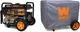 WEN 11,000-Watt Dual Fuel Generator Bundle with Wheel Kit, Electric Start, Weath