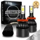 LED Fog Light Kit Protekz H8 6000K Bulbs for 2013-2016 Honda ACCORD COUPE