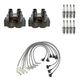 Denso 2 Ignition Coil Wires 8 NGK Iridium Spark Plugs Kit For Explorer V8 Vin P